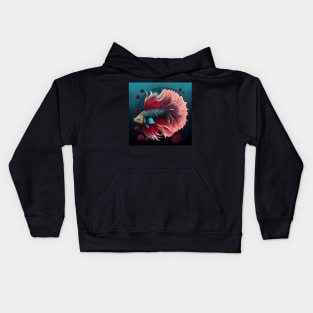 Floral Betta fish Kids Hoodie